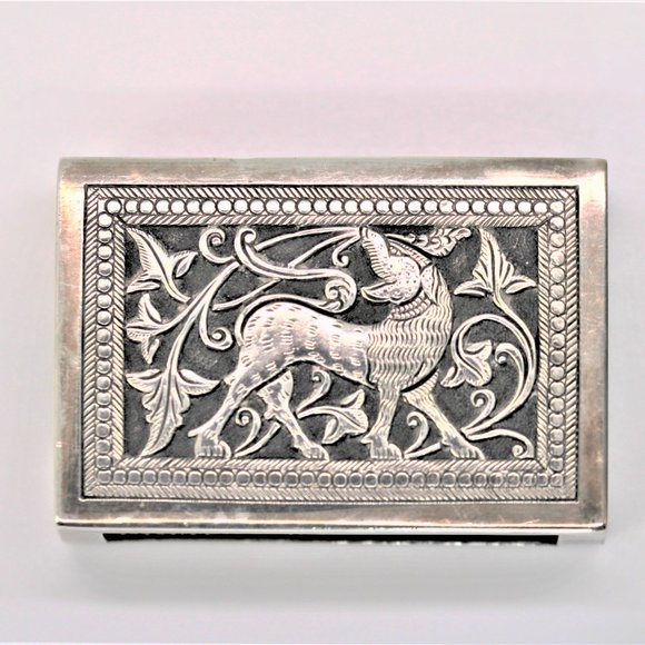 Superb Ceylon Antique Silver Match Holder - Picture 1 of 6